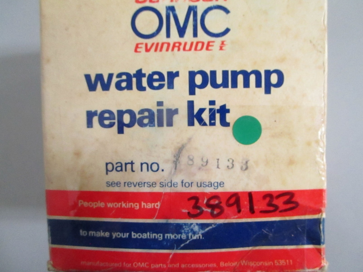 OMC NEW OEM Water Pump Kit 389133 Johnson Evinrude 50 55HP 1971-1978 NOS 0820