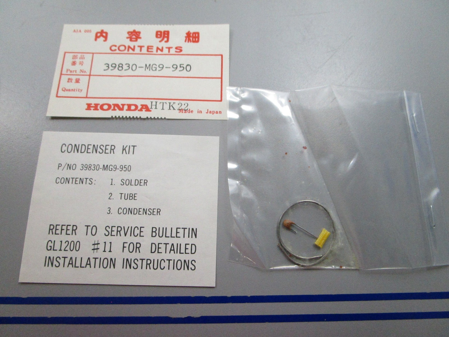 NEW OEM 39830-MG9-950 Honda Condenser Kit 0810