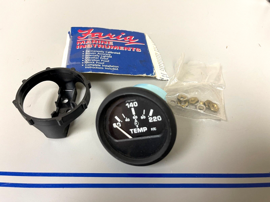 *NEW* 0720 Faria Euro Black 2" 60 - 220 Cylinder Head Temperature Gauge 12819