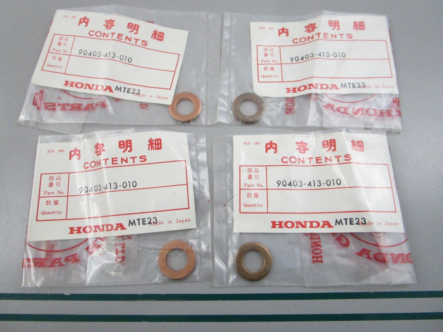 NEW OEM (LOT OF 4) 90403-413-010 Honda Washer 0810