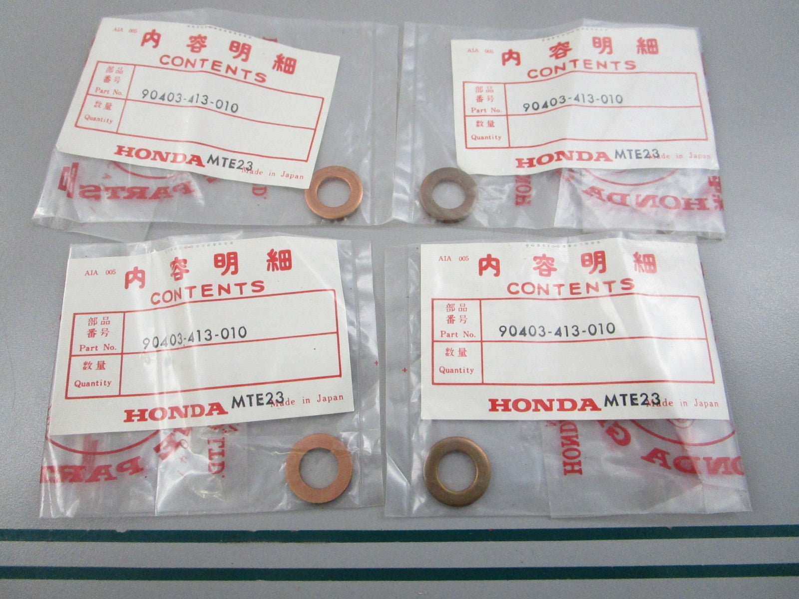 NEW OEM (LOT OF 4) 90403-413-010 Honda Washer 0810