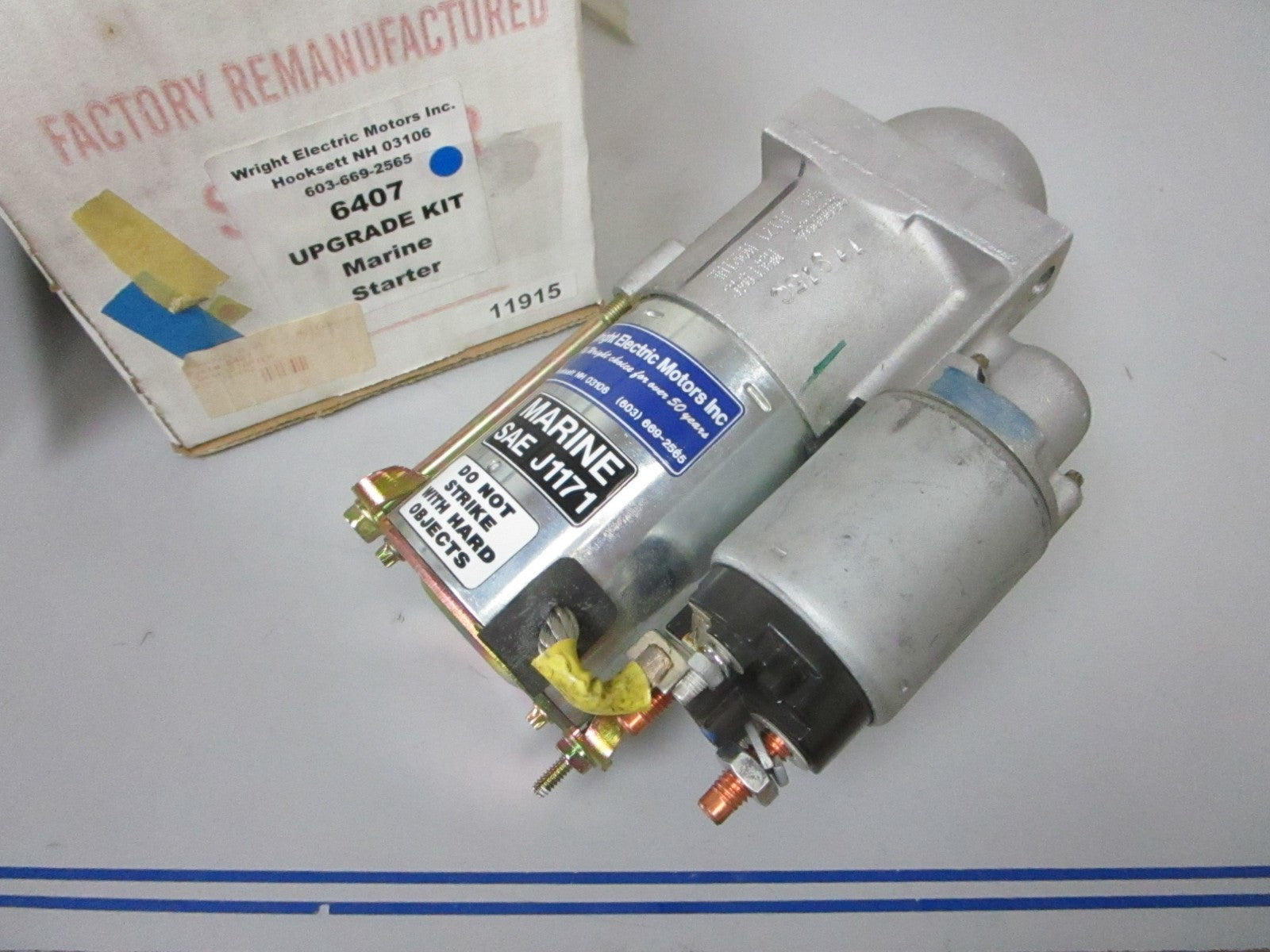 *NEW* 0720 Wright Electric SAE J1171 Starter 6407