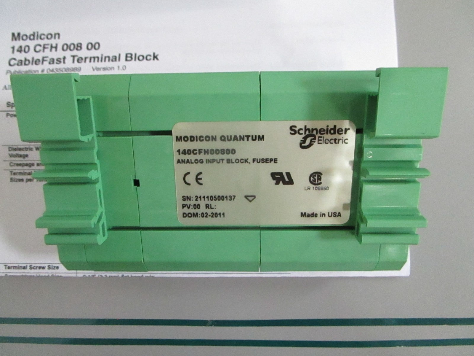 Schneider 140CFH00800 Modicon Quantum Analog Input Block Fused NEW OEM 0820