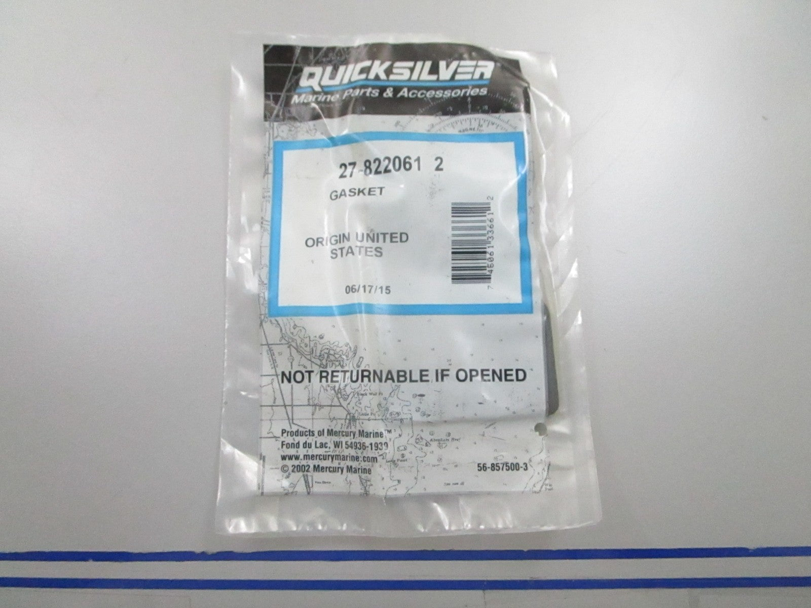 *NEW OEM* 0810 Mercury Quicksilver Gasket 27-822061 2
