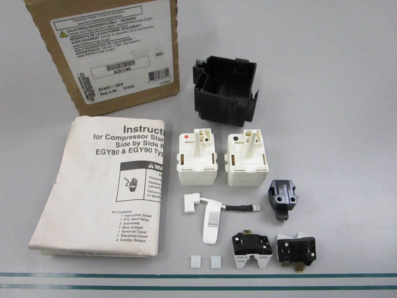 NEW OEM 8201786 Whirlpool Start Relay Overload Kit 0810