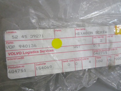 *NEW OEM* 0810 Volvo Penta Hexagon Screw 940136