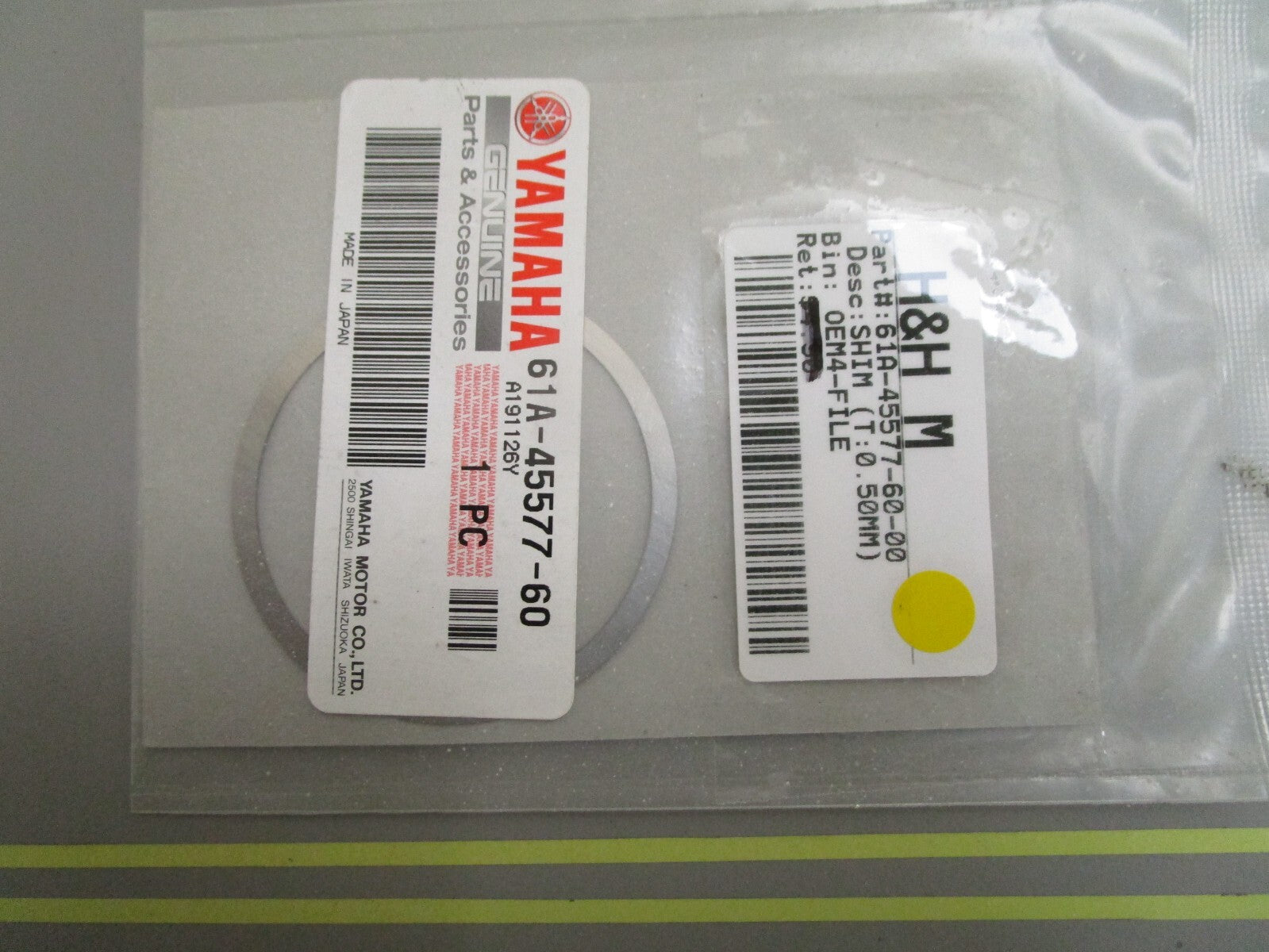 *NEW OEM* 0810 Yamaha (T:0.50MM) Shim 61A-45577-60-00