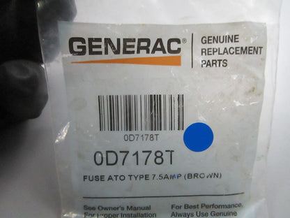 *NEW OEM* 0810 Generac Brown 7.5 Amp ATO Type Fuse 0D7178T