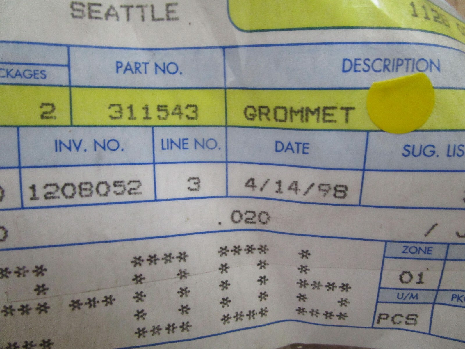 *NEW OEM* 0750 OMC Johnson Evinrude GROMMET 311543 0311543