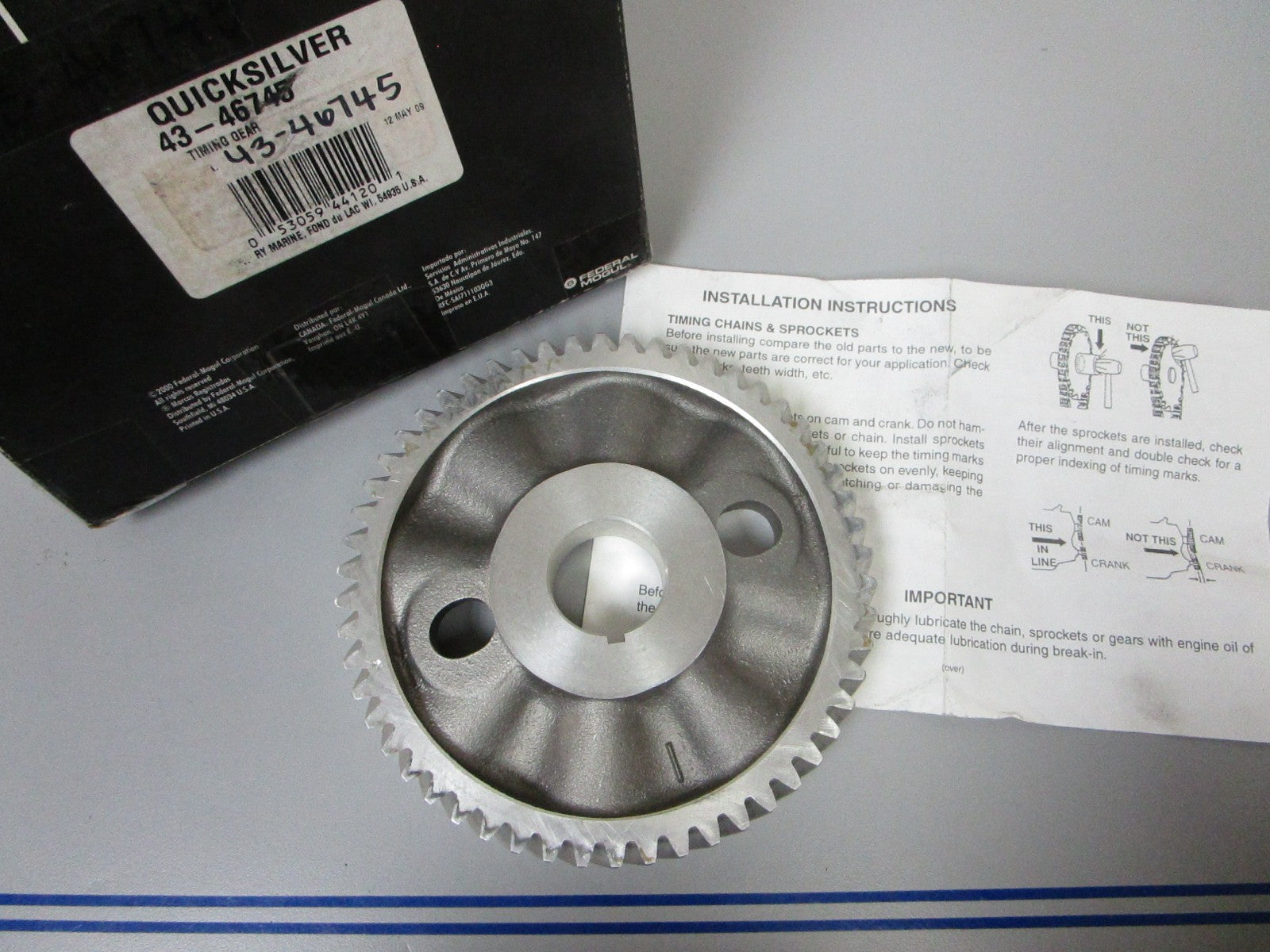 NEW OEM 43-46745 Mercury Mercruiser 3.0L 181 CID Timing Gear Ay 0720
