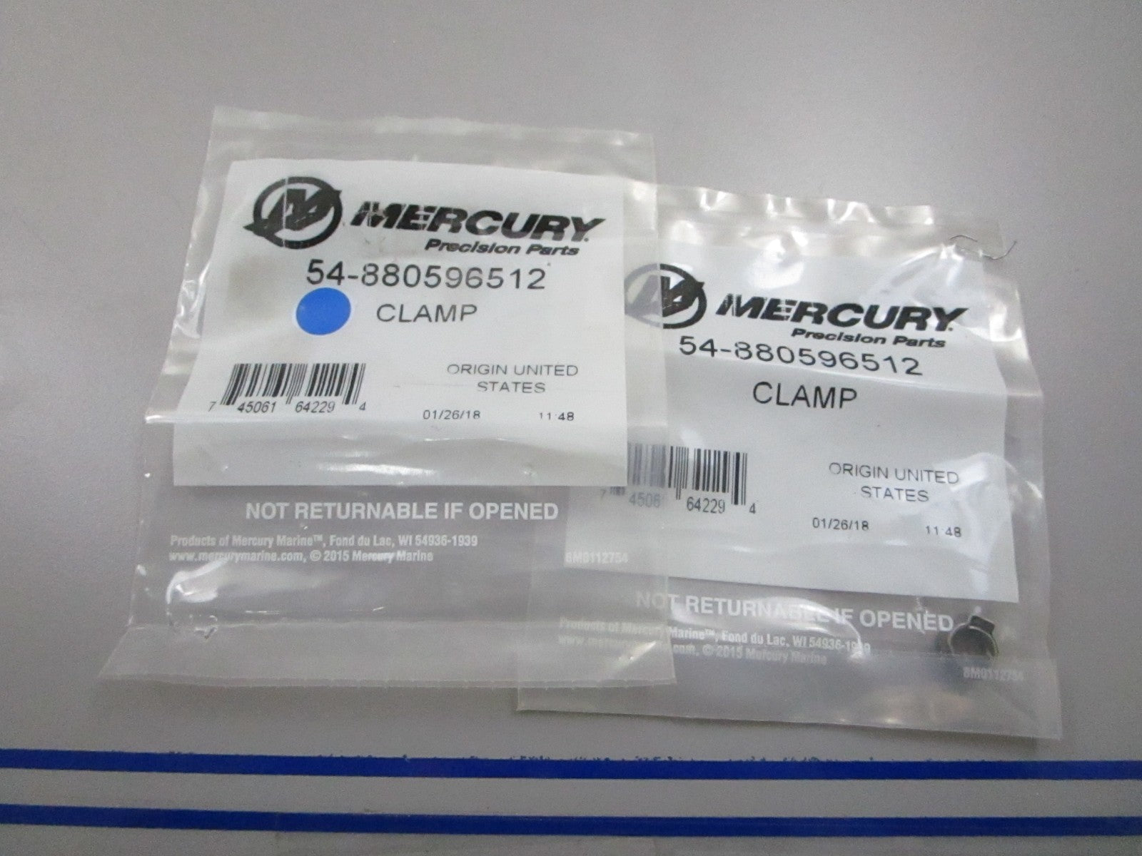 *NEW OEM* (LOT OF 2) 0810 Mercury Quicksilver Clamp 54-880596512