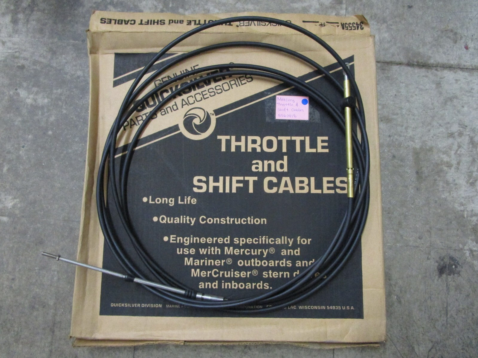 *NEW OEM* 0820 Mercury Quicksilver 18' Throttle & Shift Control Cable 85614-18