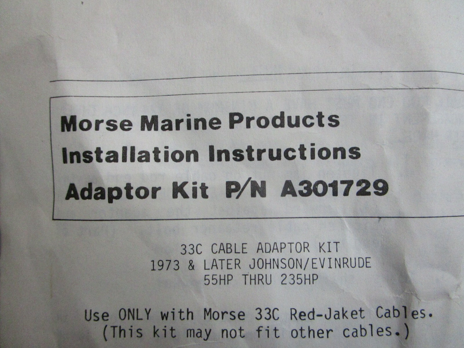 *NEW* 0820 Morse Adaptor Kit A301729