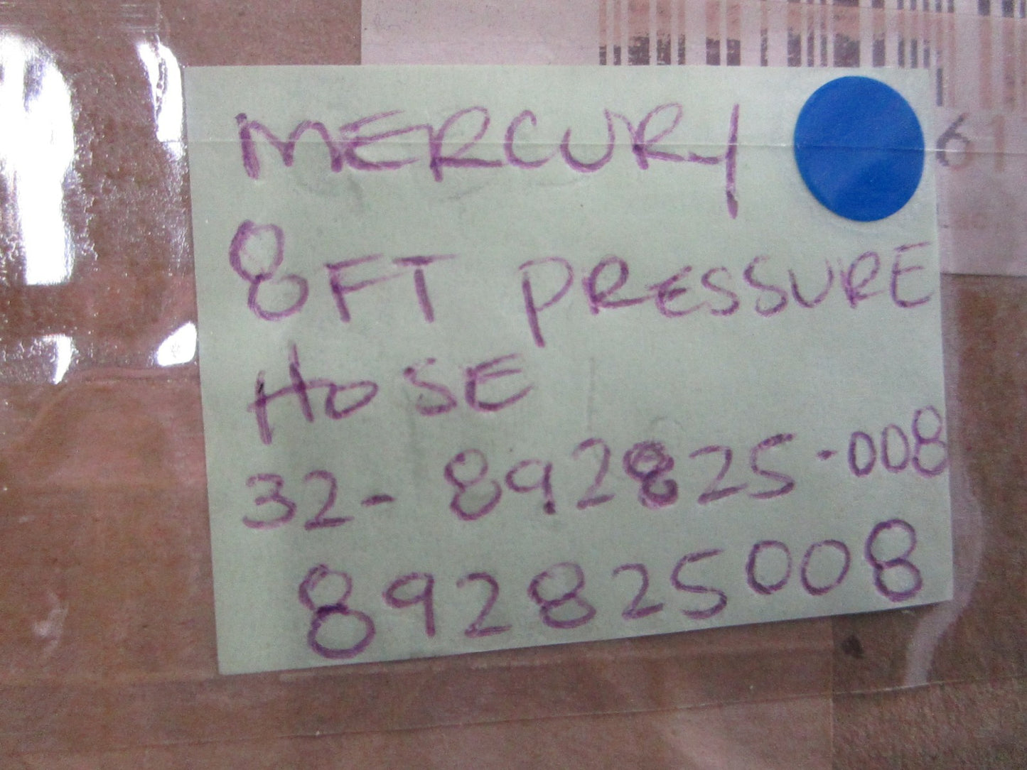 NEW OEM 32-892825-008 892825008 Mercury Quicksilver 8ft Pressure Hose 0810