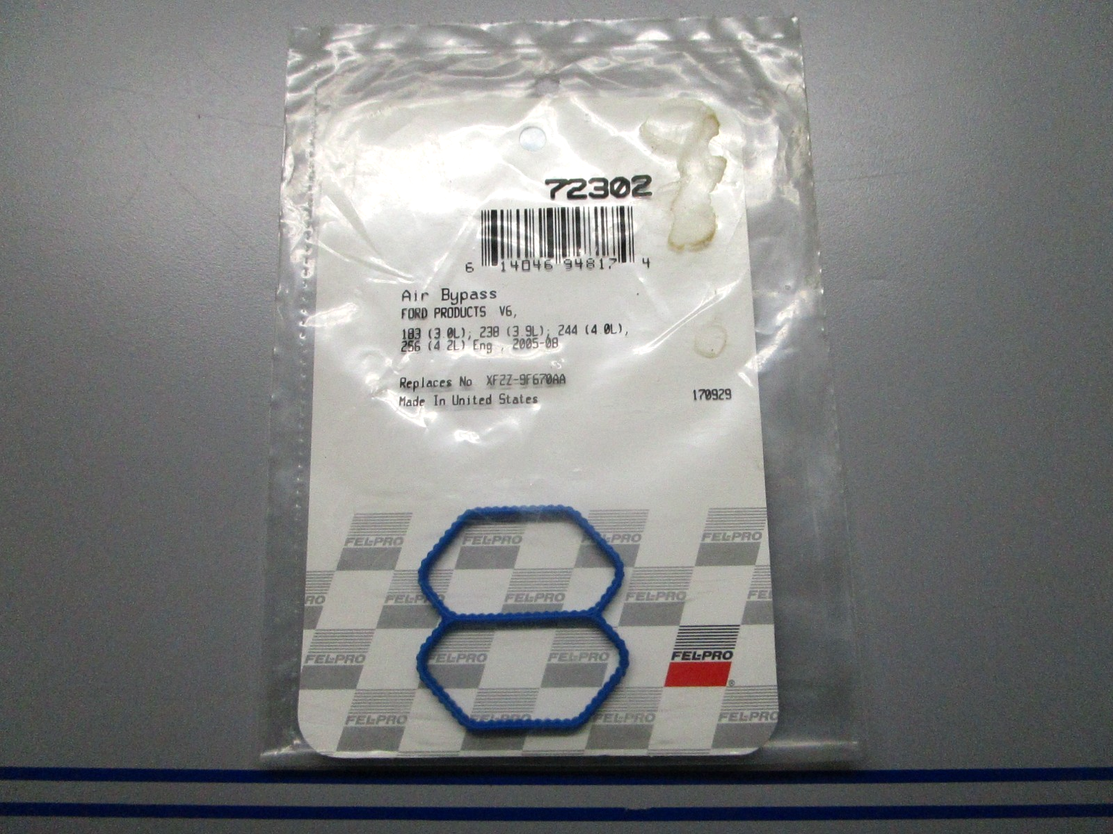 *NEW* 0810 Fel-Pro Air Bypass Gasket 72302 Replaces: XF27-9F670AA