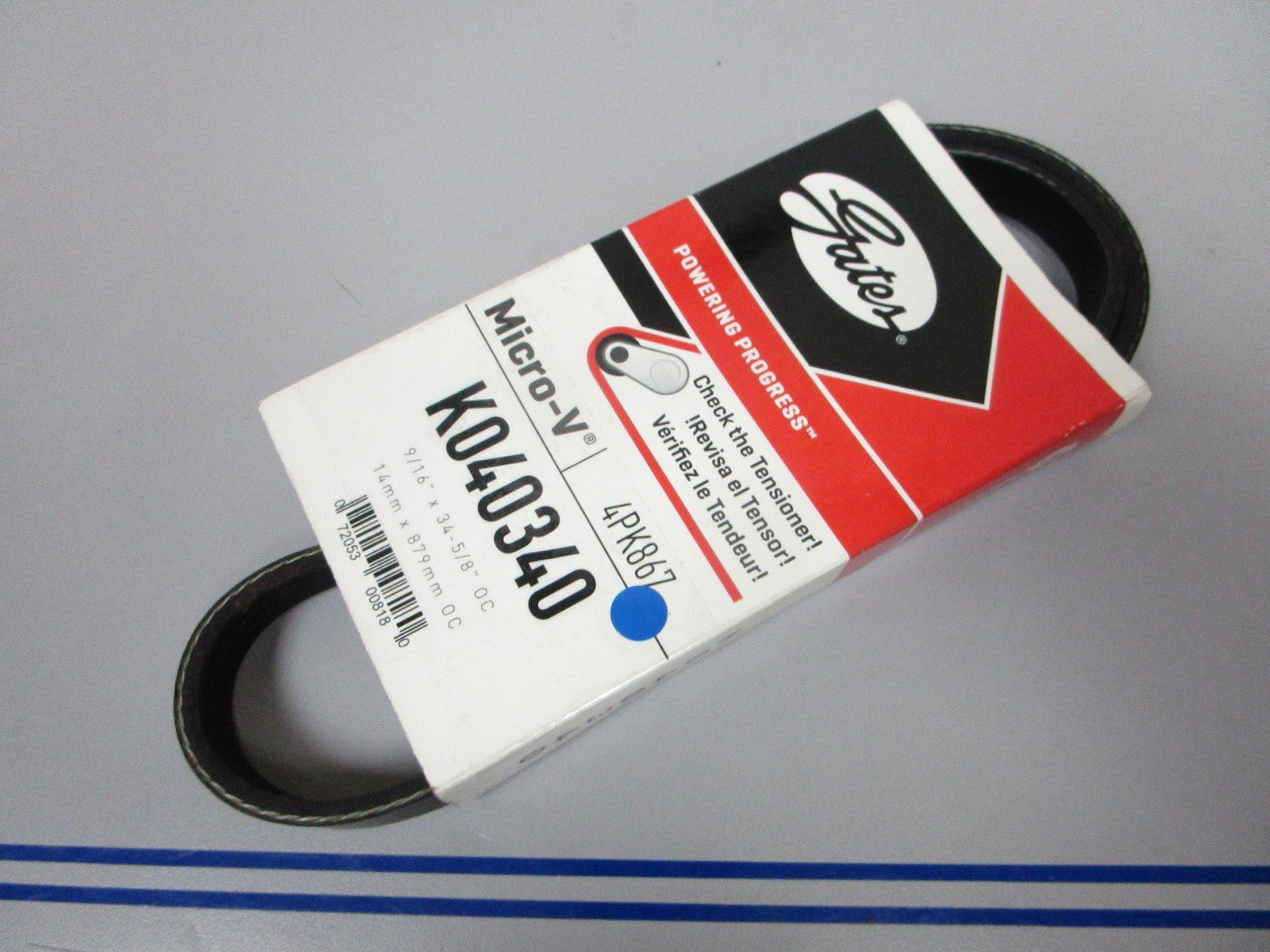 NEW K040340 Gates Micro-V 9/16" x 34 ⅝" Serpentine Belt 0720