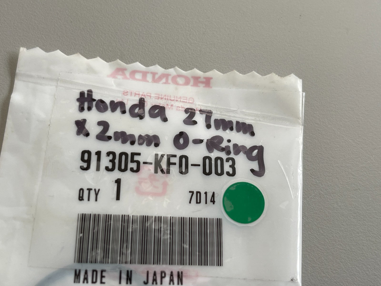 NEW OEM 91305-KF0-003 Honda 27mm X 2 mm O-Ring 0810