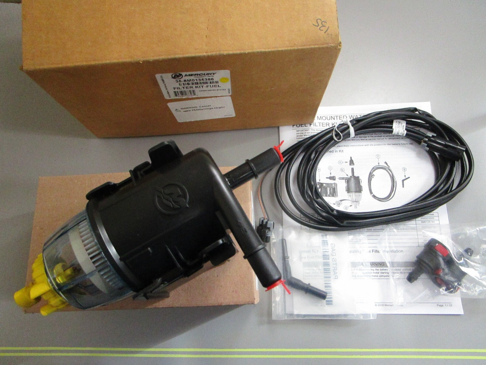 *NEW OEM* 0820 Mercury Quicksilver Fuel Filter Kit 35-8M0135386