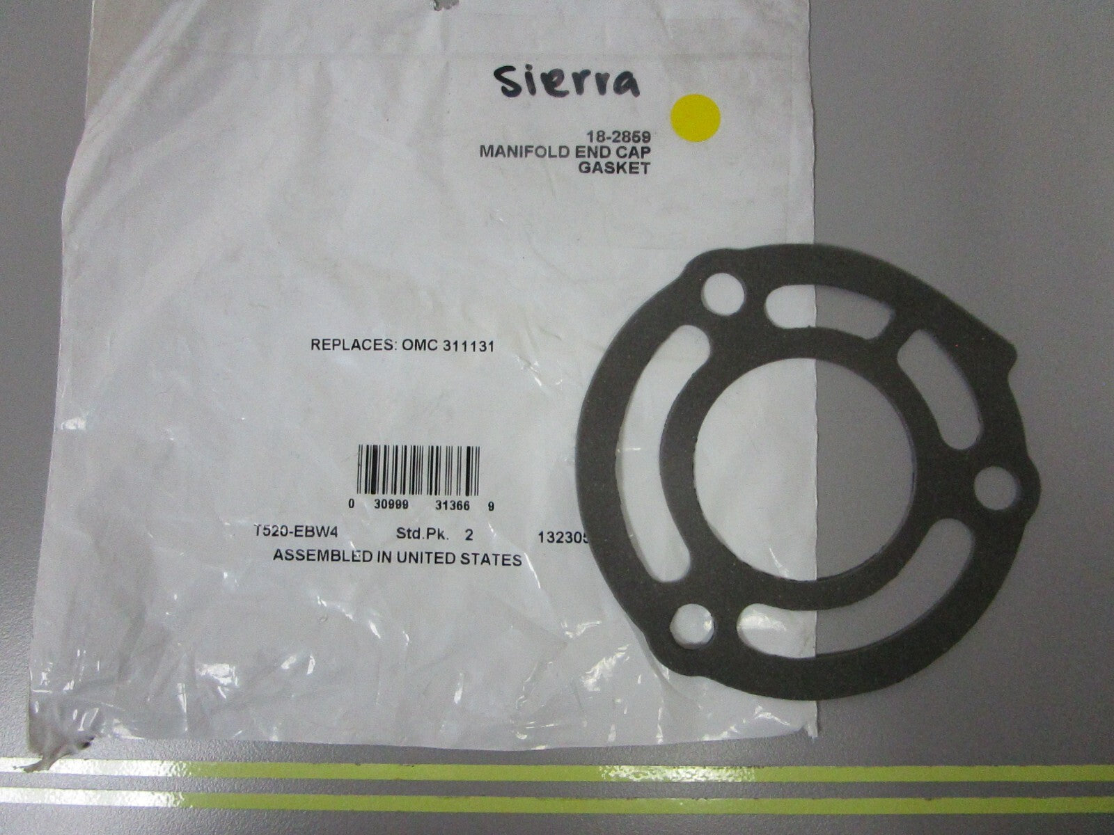 *NEW* 0810 Sierra 18-2858 Manifold End Cap Gasket Replaces: OMC 31131 031131