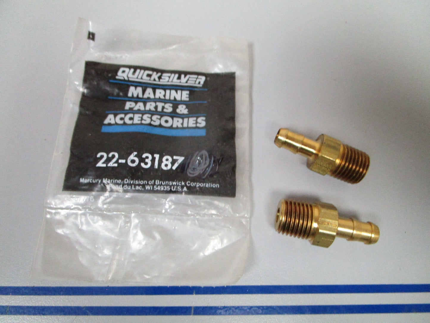 *NEW OEM* (LOT OF 2) 0810 Mercury Quicksilver Fuel Fitting 22-63187