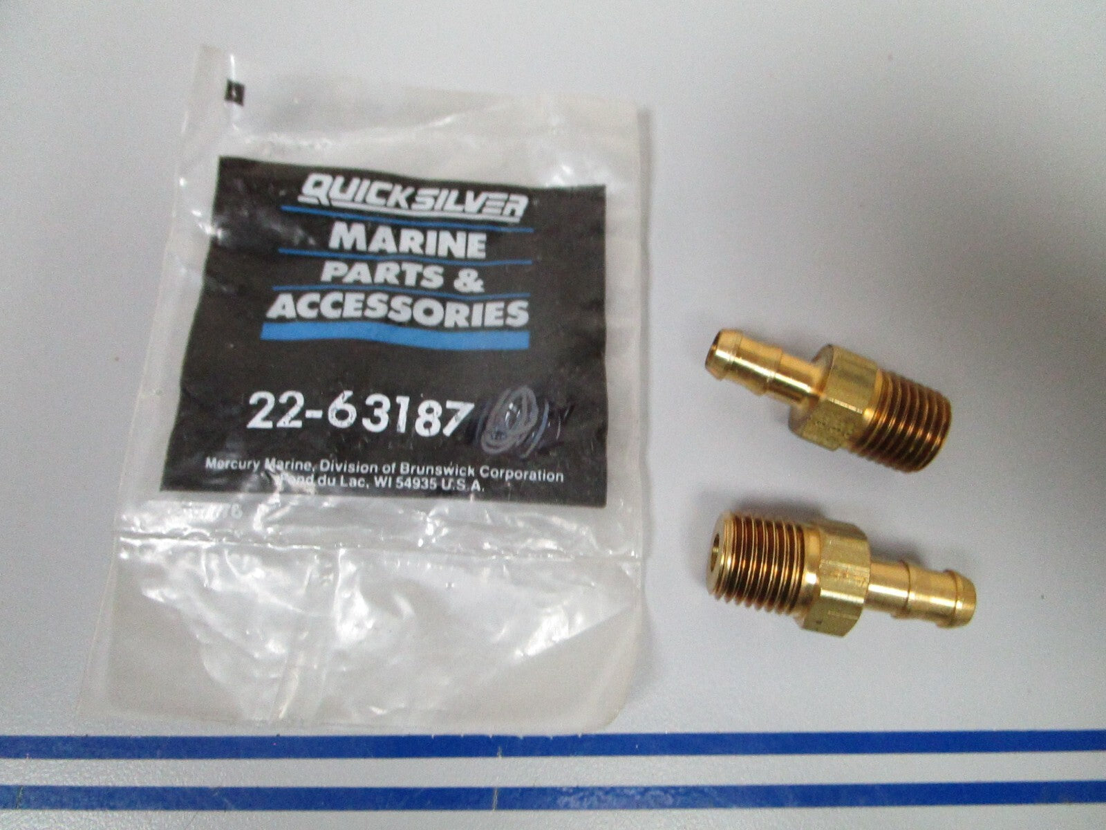 *NEW OEM* (LOT OF 2) 0810 Mercury Quicksilver Fuel Fitting 22-63187