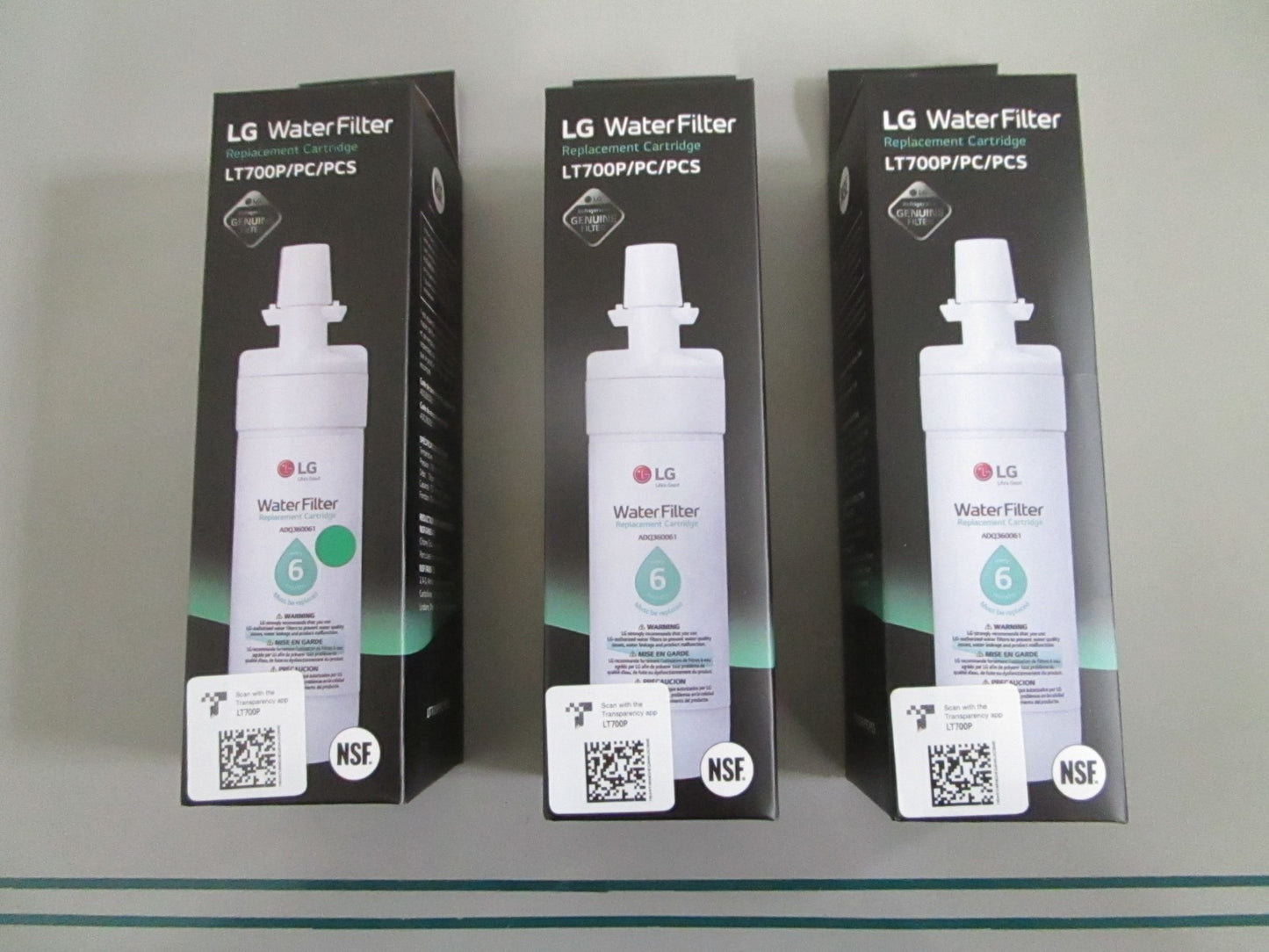 LG NEW OEM LT700P ADQ36006101 Refrigerator Water Filter Lot of 3 NOS 0820