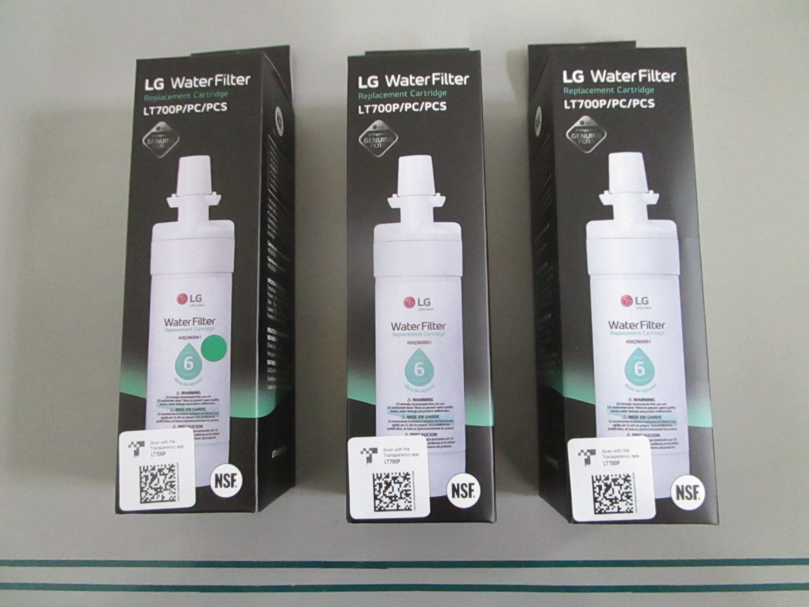 LG NEW OEM LT700P ADQ36006101 Refrigerator Water Filter Lot of 3 NOS 0820