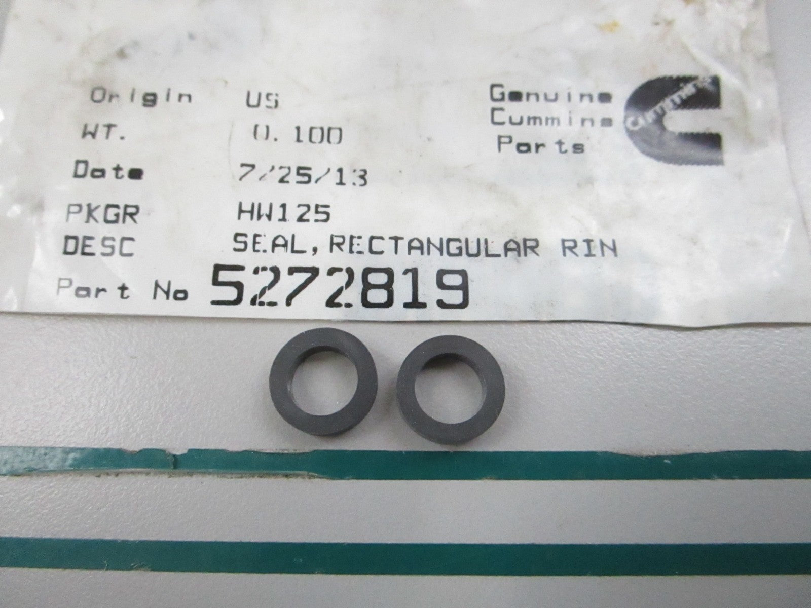 NEW OEM (LOT OF 2) 5272819 Cummins Rectangular Ring Seal 0810