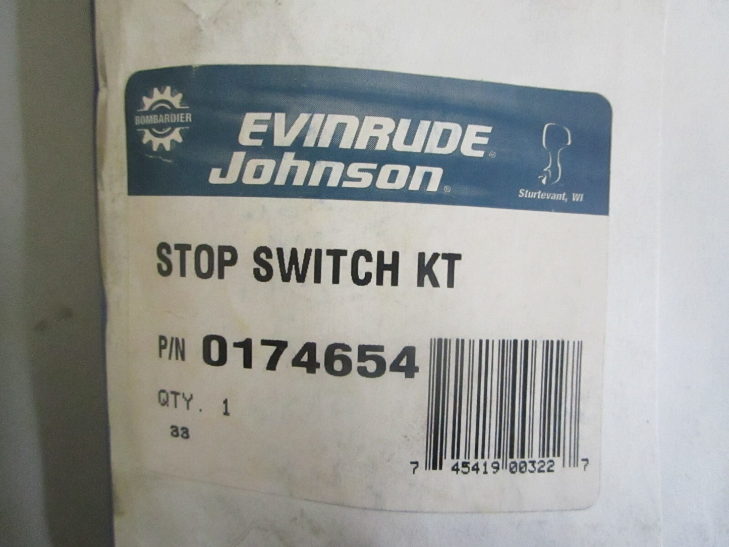 *NEW OEM* 0810 OMC Johnson Evinrude Stop Switch Kit 174654 0174654