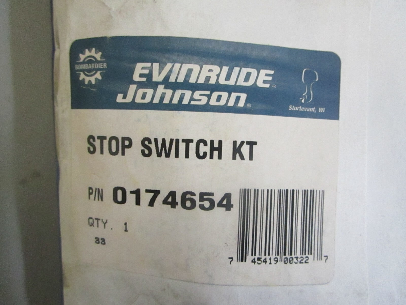 *NEW OEM* 0810 OMC Johnson Evinrude Stop Switch Kit 174654 0174654