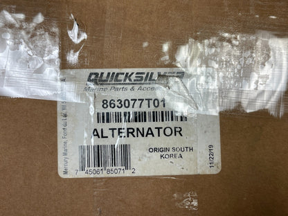 NEW OEM 863077T01 Mercury Mercruiser 12V 95A SAE J1171 Alternator 0720