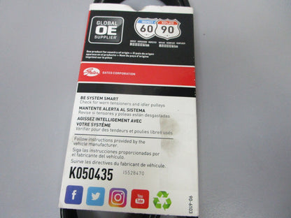 NEW K050435 Gates Micro-V 21/32" x 44 ⅛" Serpentine Belt 0720