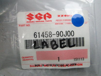 NEW OEM Suzuki 61458-90J00 Label 0810
