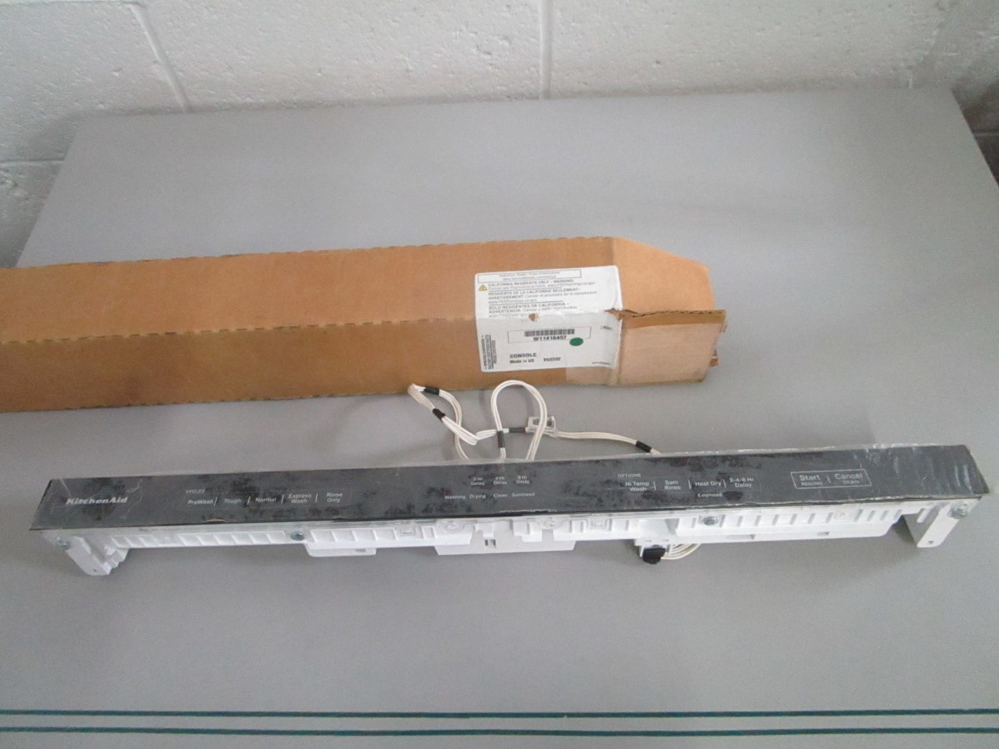 Whirlpool NEW OEM Dishwasher Control Panel W11416457 NOS Black KitchenAid 0820