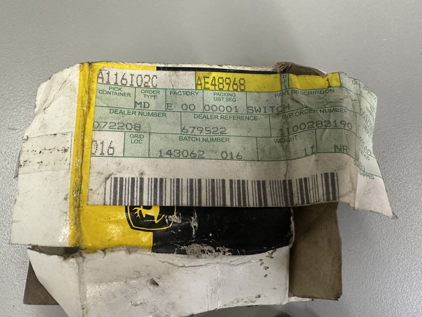 OEM John Deere AE48968 Micro Alarm Switch 0700