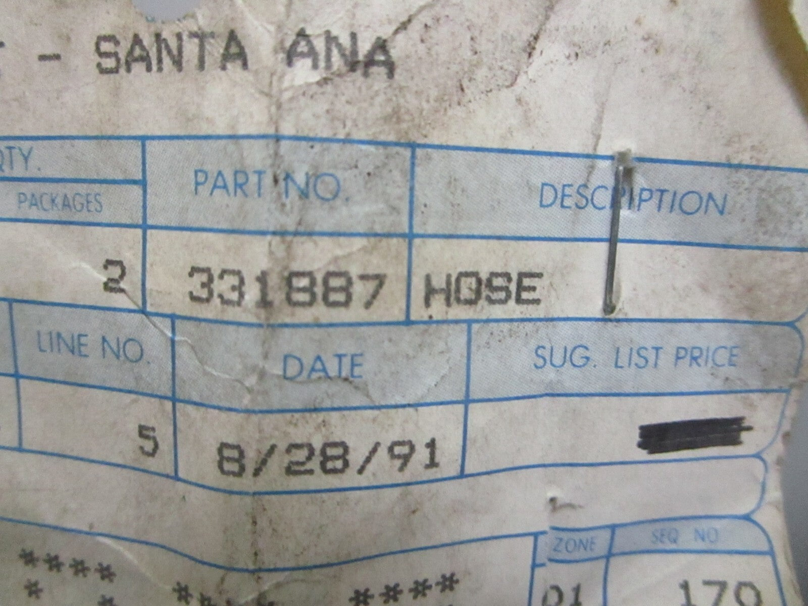 *NEW OEM* 0810 OMC Johnson Evinrude Hose 331887 0331887