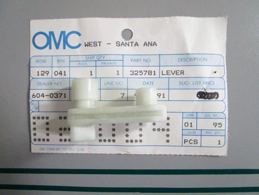 NEW OEM 325781 0325781 OMC Johnson Evinrude Lever 0820