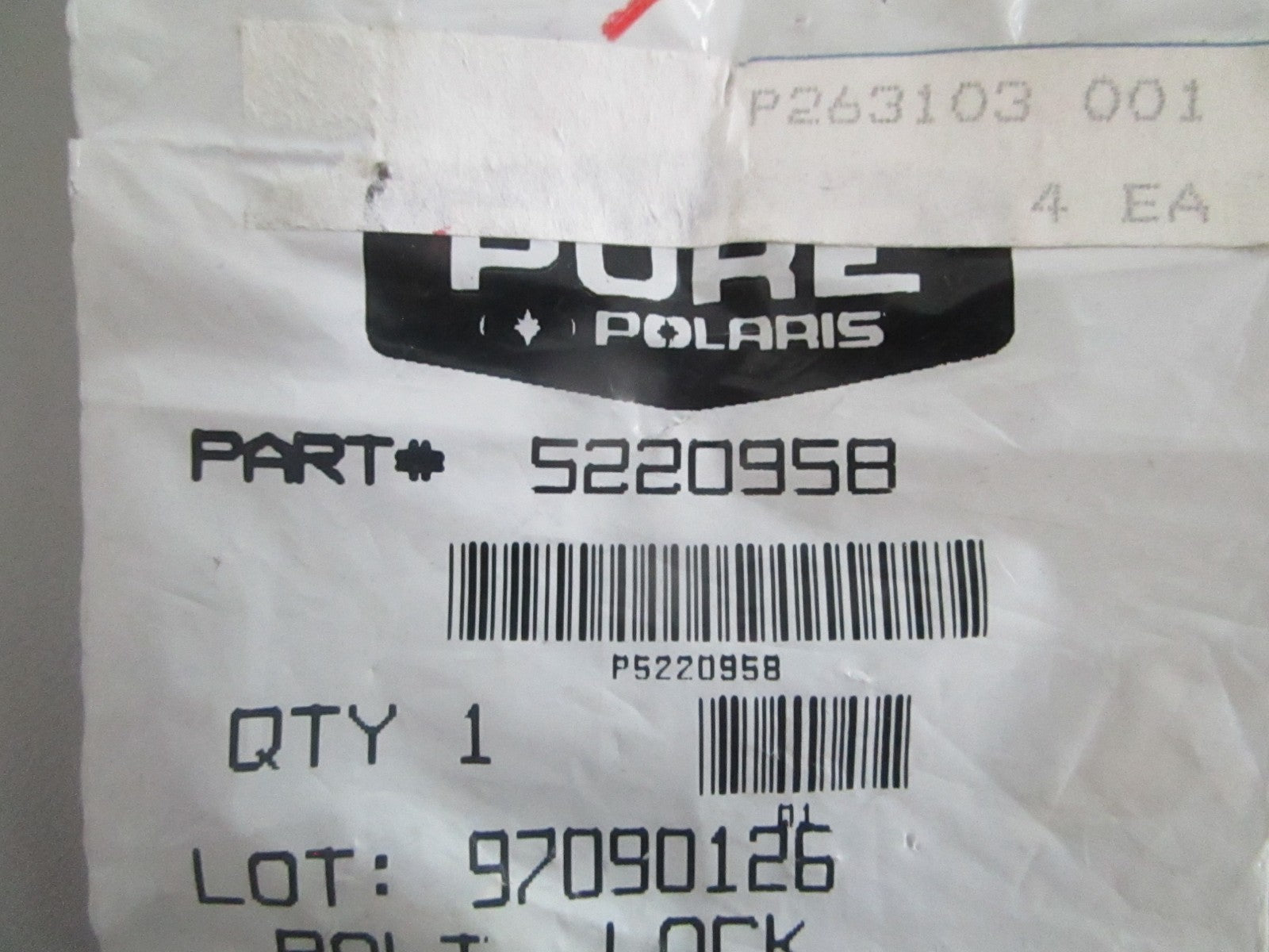 NEW OEM 5220958 Polaris Bolt Lock 0820