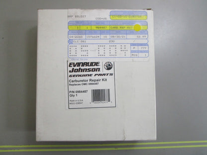 *NEW OEM* 0810 OMC Johnson Evinrude Carburetor Kit 984487 0984487