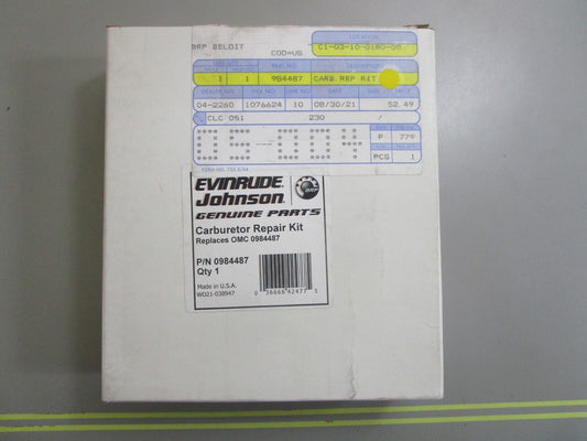 *NEW OEM* 0810 OMC Johnson Evinrude Carburetor Kit 984487 0984487