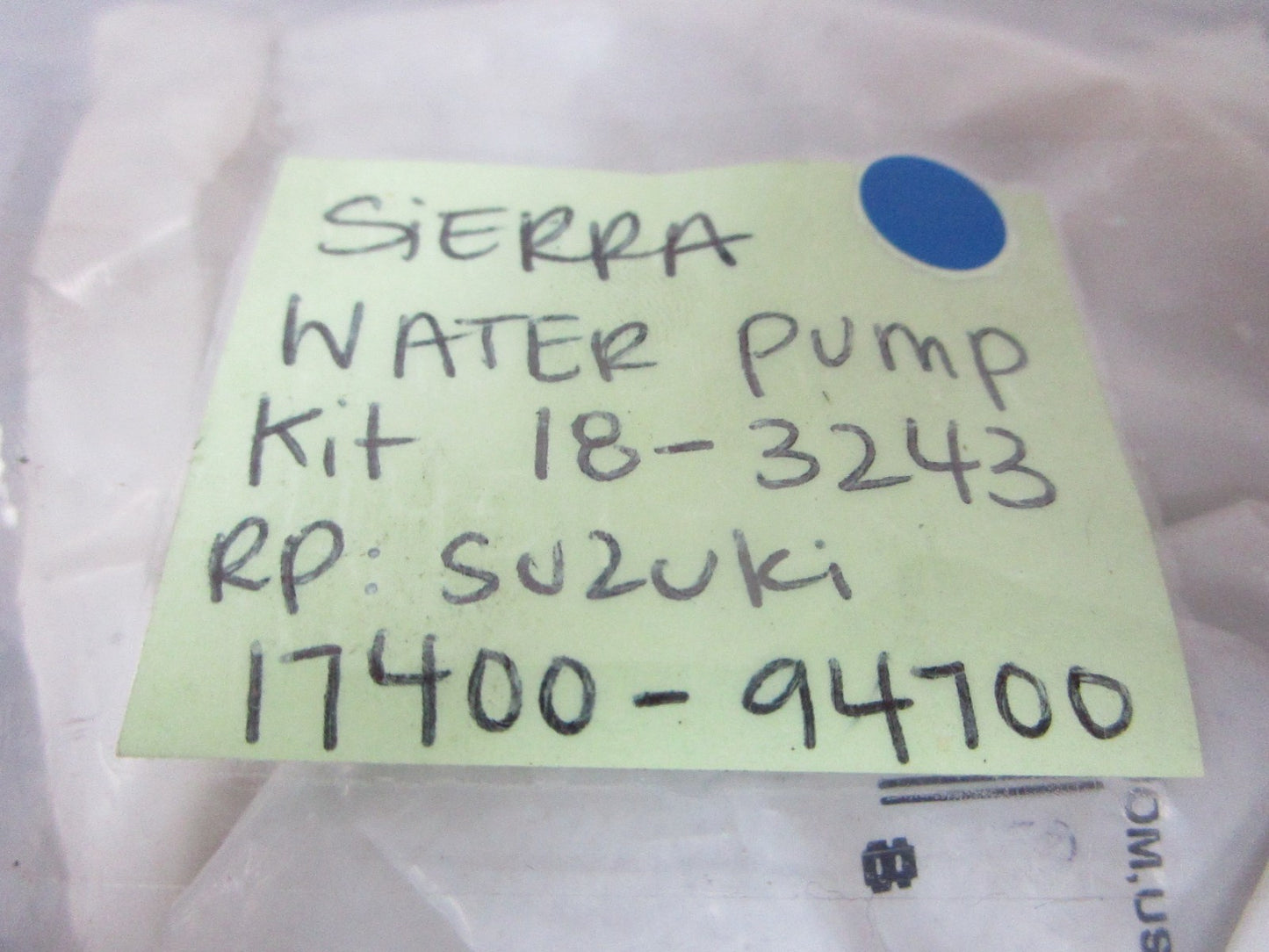 *NEW* 0720 Sierra Water Pump Kit 18-3243 Replaces: Suzuki 17400-94700