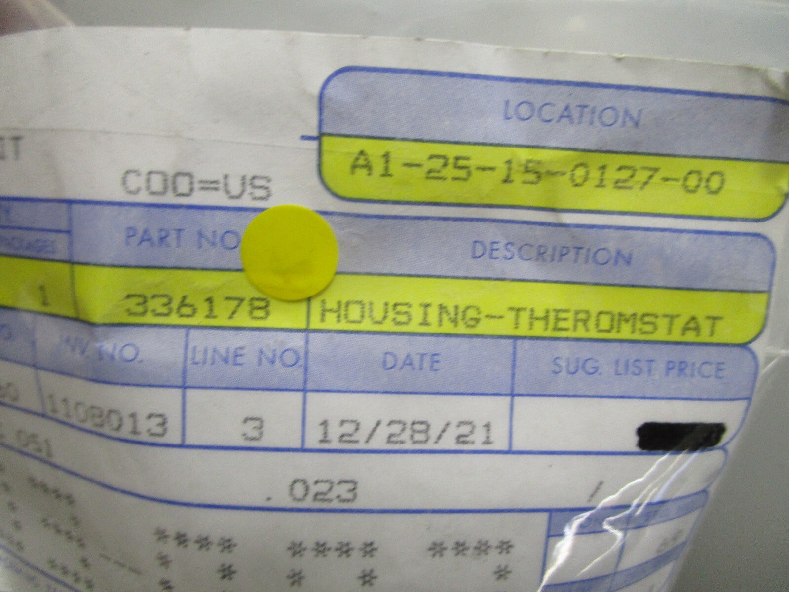 *NEW OEM* 0810 OMC Johnson Evinrude Thermostat Housing 336178 0336178