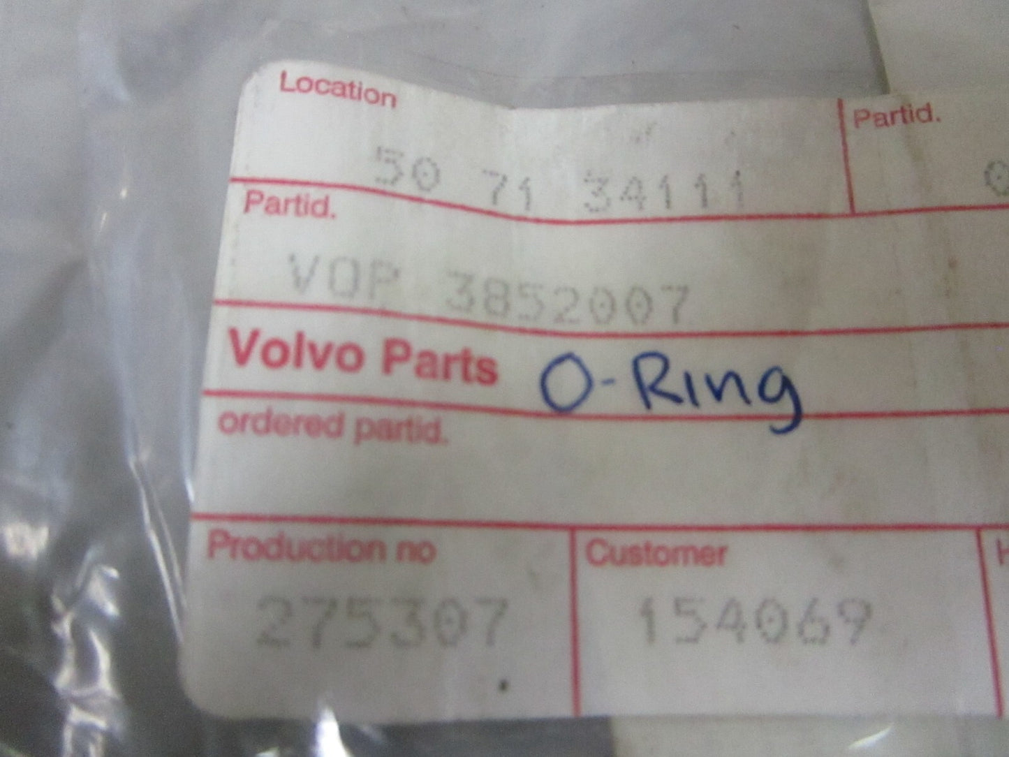 *NEW OEM* 0750 Volvo Penta O-RING 3852007