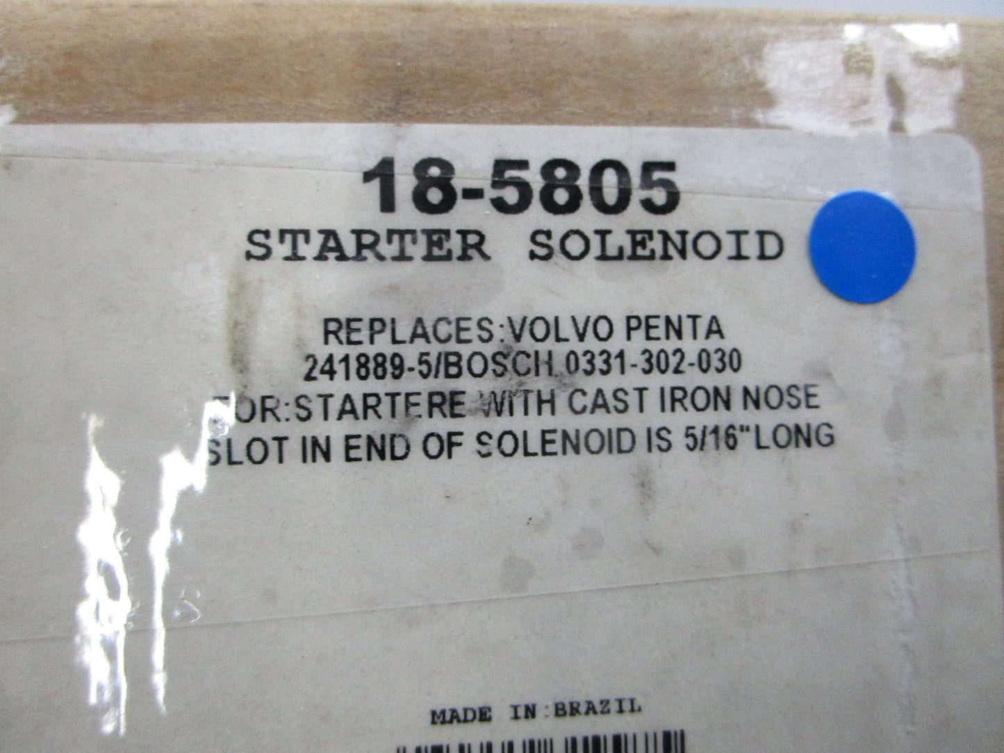 NEW 18-5805 Replaces: Volvo Penta 241889-5 Sierra Starter Solenoid 0810