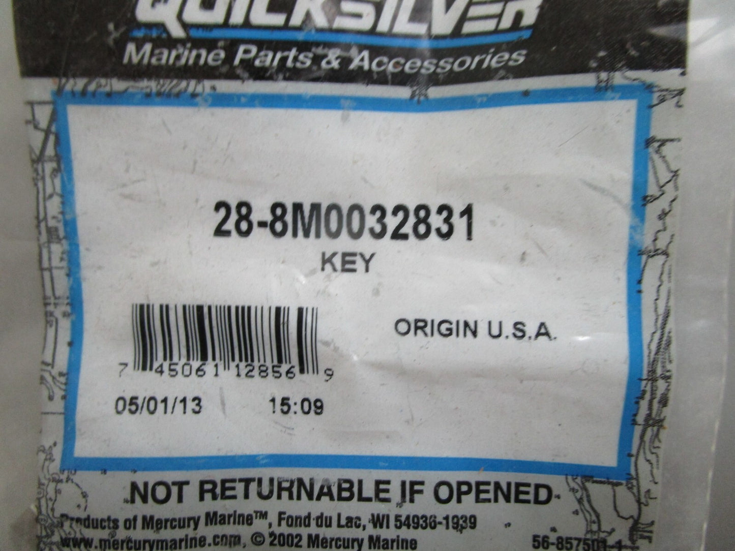 *NEW OEM* 0810 Mercury Quicksilver Key 28-8M0032831