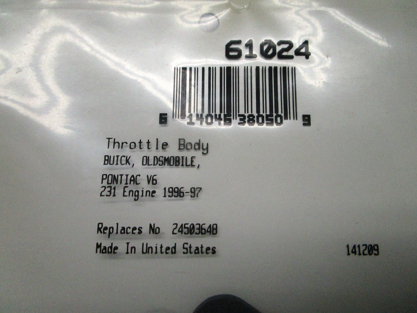 *NEW* 0810 Fel-Pro Throttle Body Gasket 61024