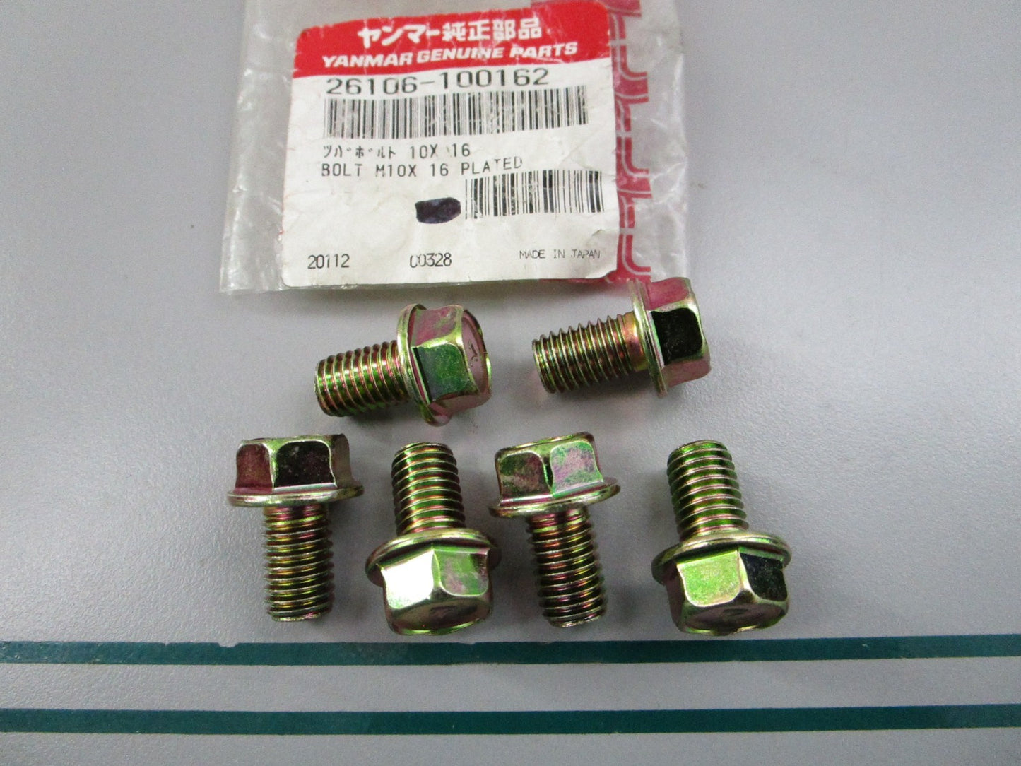 NEW OEM (LOT OF 6) 26106-100162 Yanmar Bolt 0810