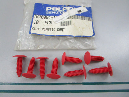 NEW OEM (LOT OF 8) 7670084-182 Polaris Plastic Dart Clip 0810