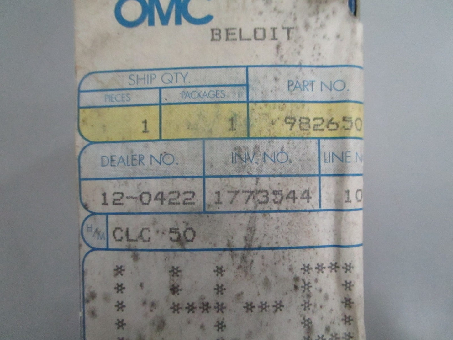 *NEW OEM* 0820 OMC Johnson Evinrude Sending Unit 982650 0982650
