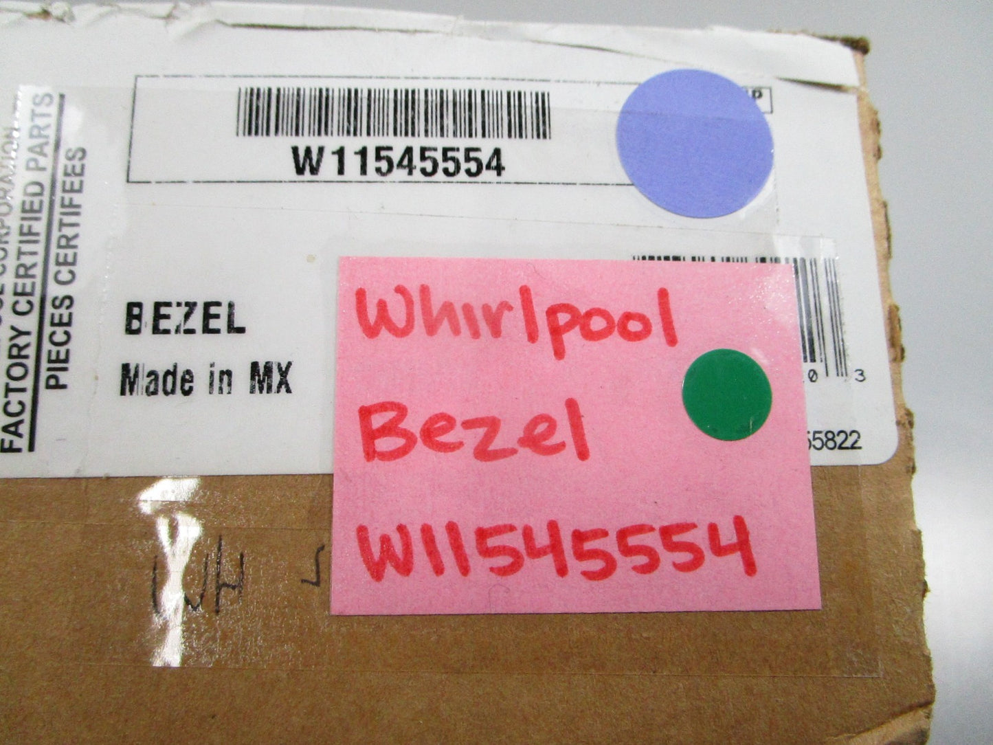 NEW OEM W11545554 Whirlpool Bezel 0810